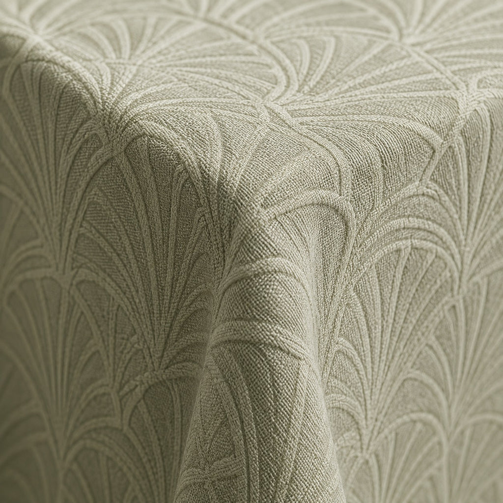 Sage Art Deco Round Table Linen