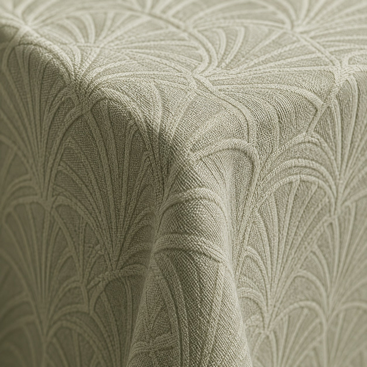 Sage Art Deco Round Table Linen