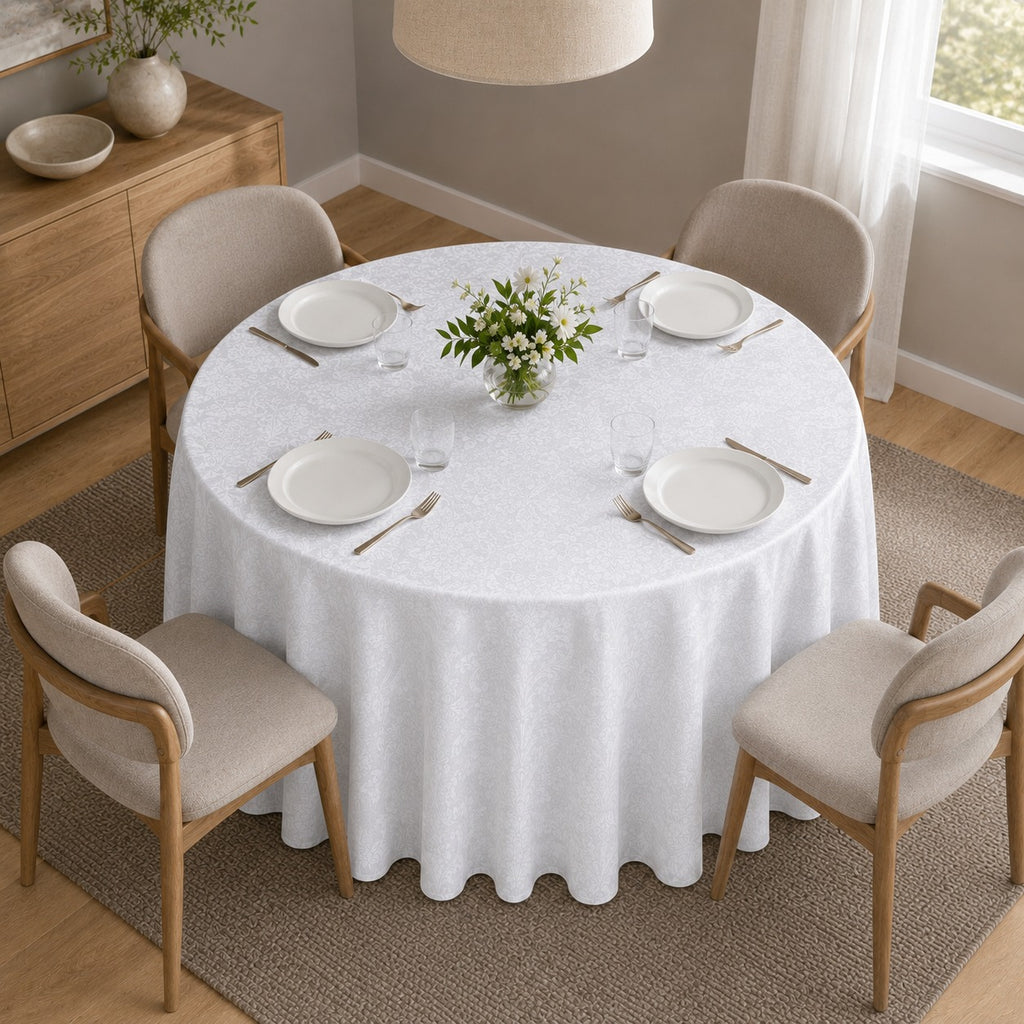 Classic White Damask Table Linen