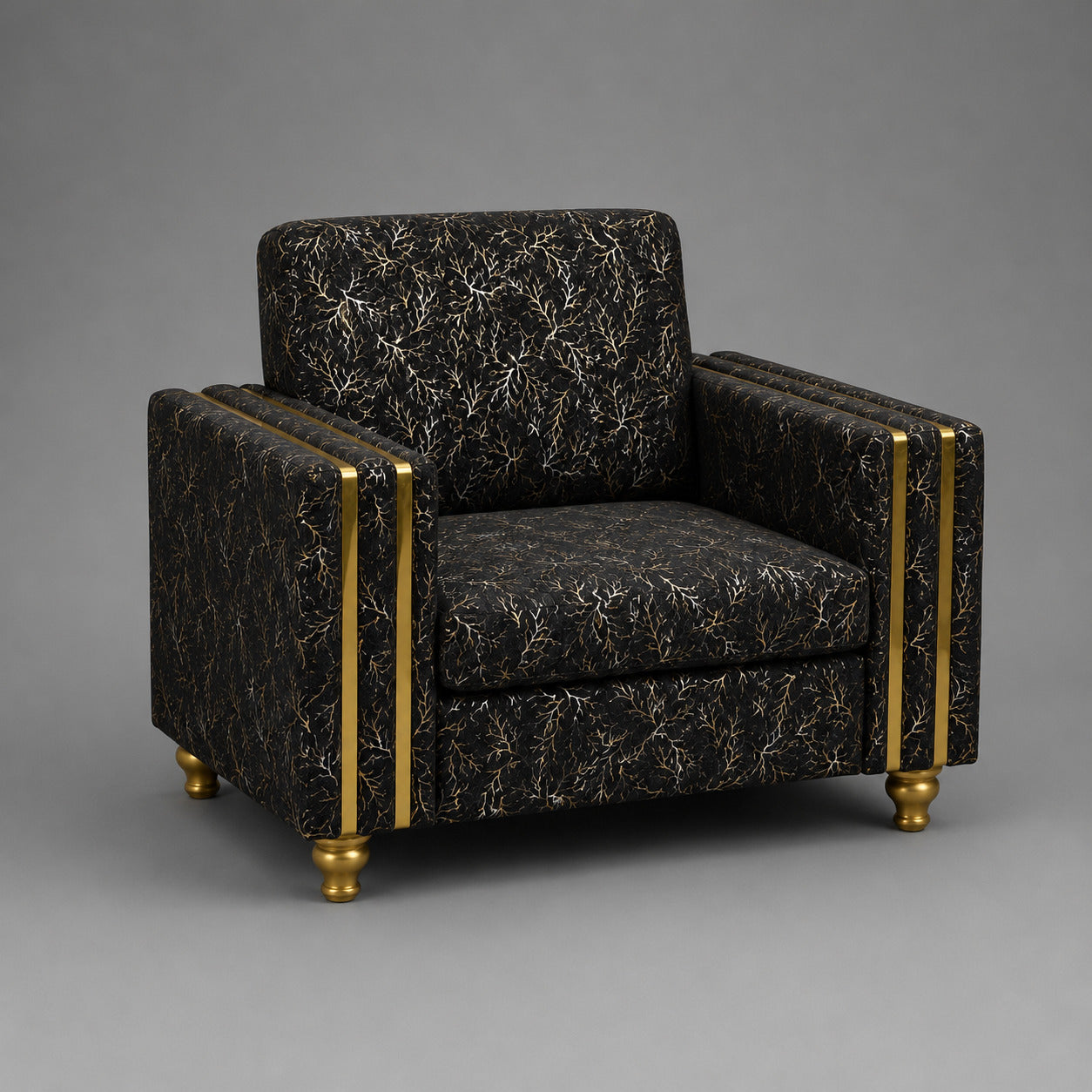 Imperial Noir Gold Sofa Set