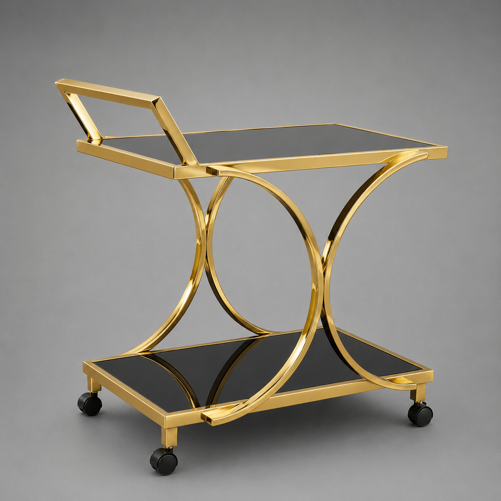 Modern Crescent Tea Trolley