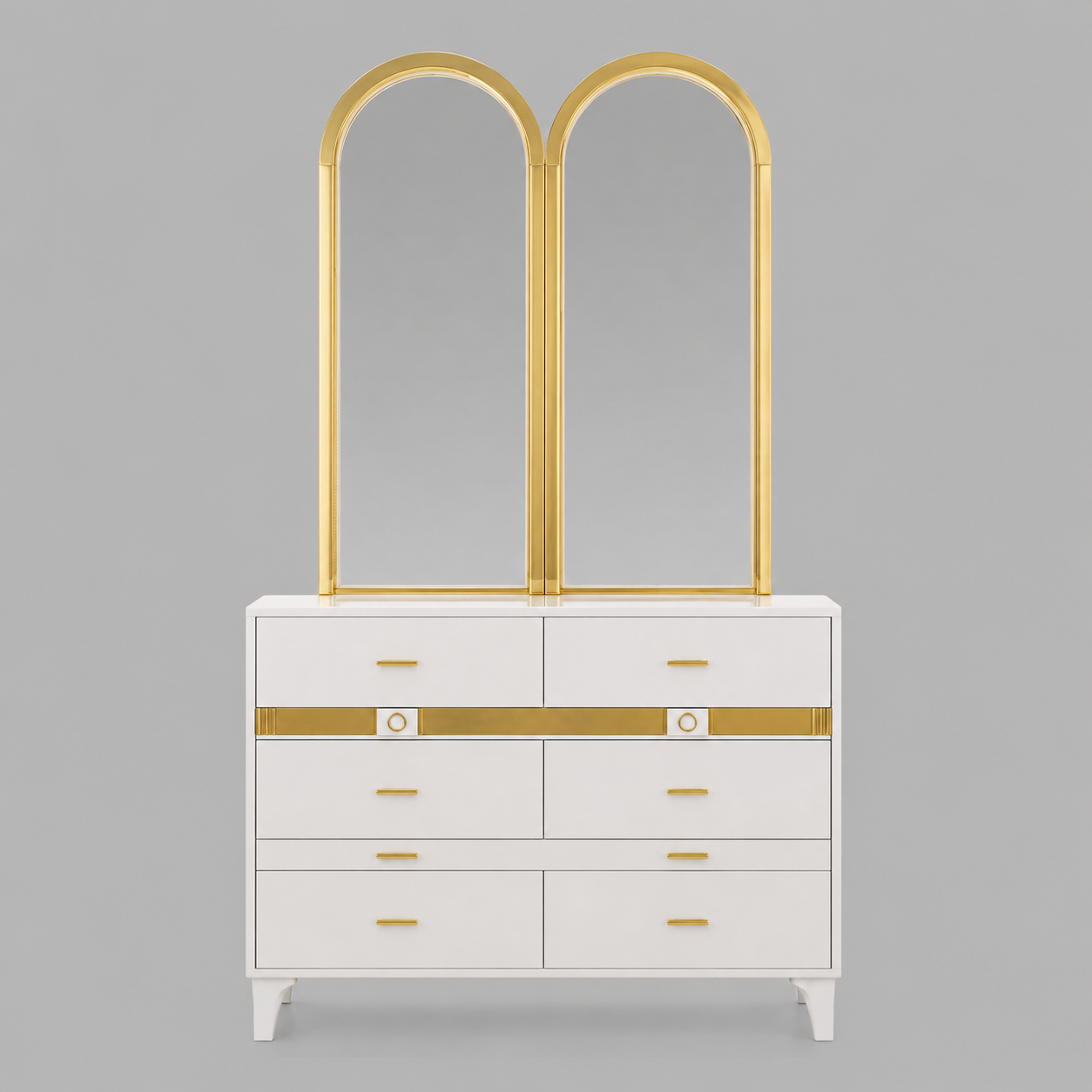 Aurora White Gold Bedroom Set