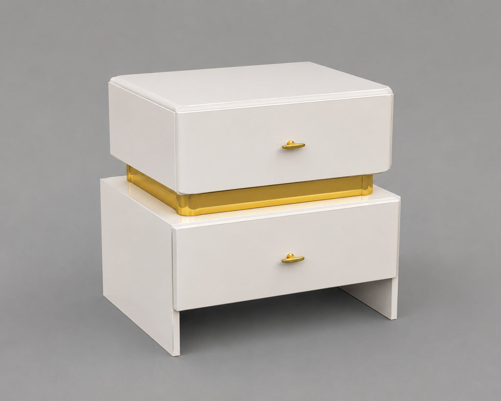 Aurora White Gold Bedroom Set