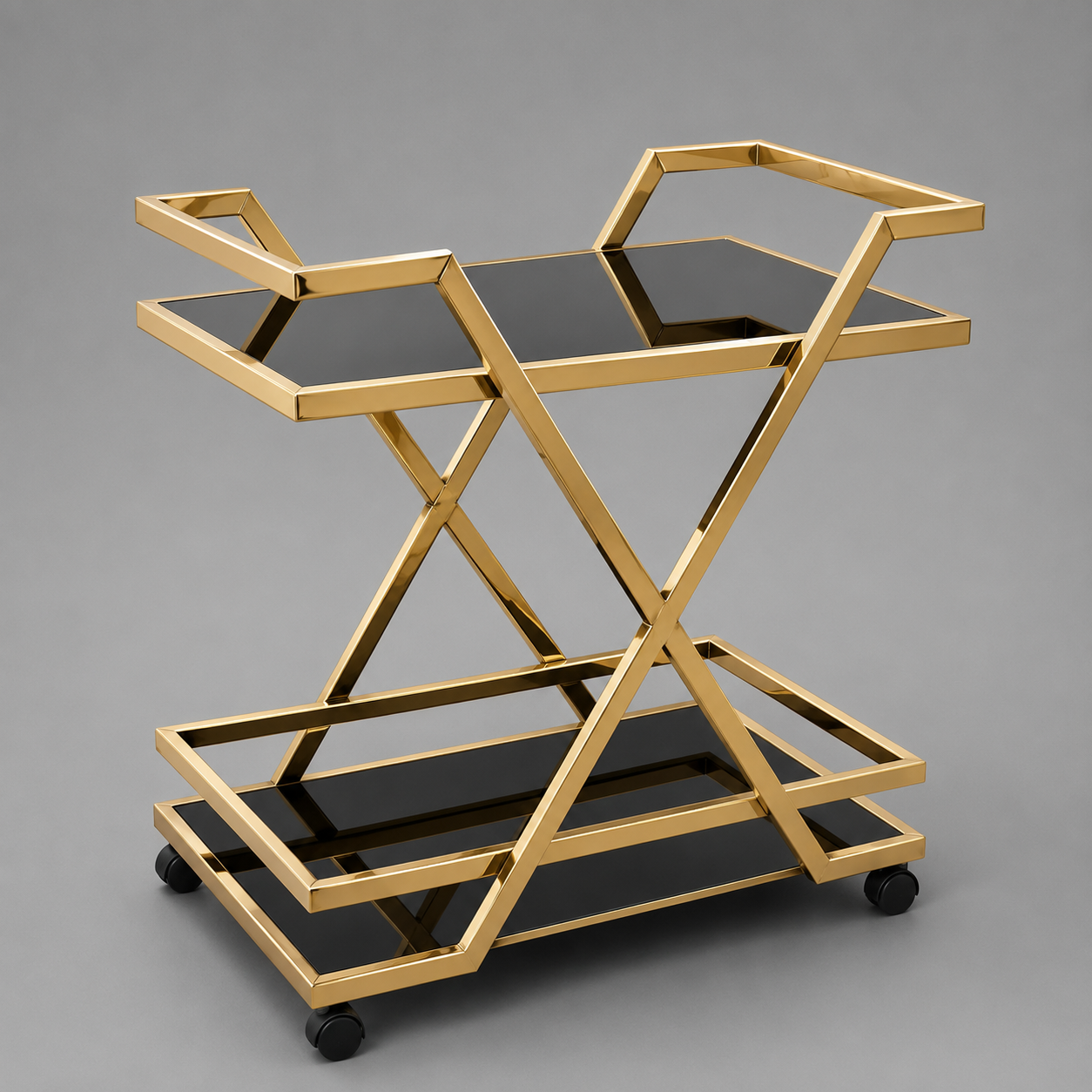 Double X-Frame Tea Trolley