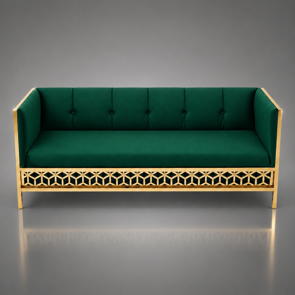 3D Isometric Cube Pattern Sofa