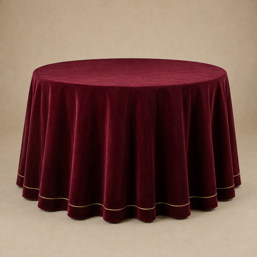 Burgundy Velvet Premium Table Linen