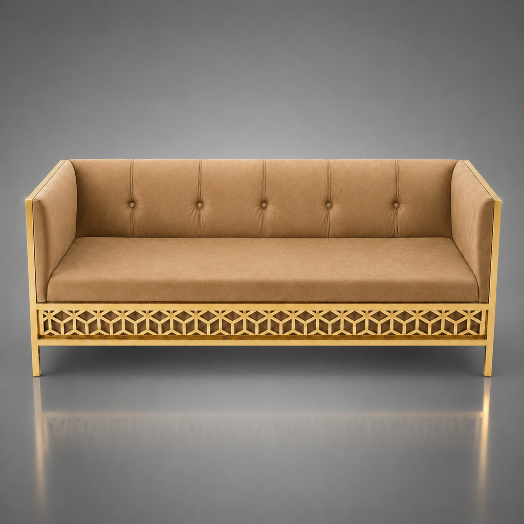 3D Isometric Cube Pattern Sofa