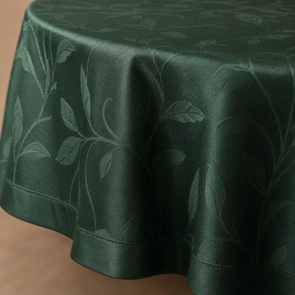 Royal Plum Jacquard Round Table Linen