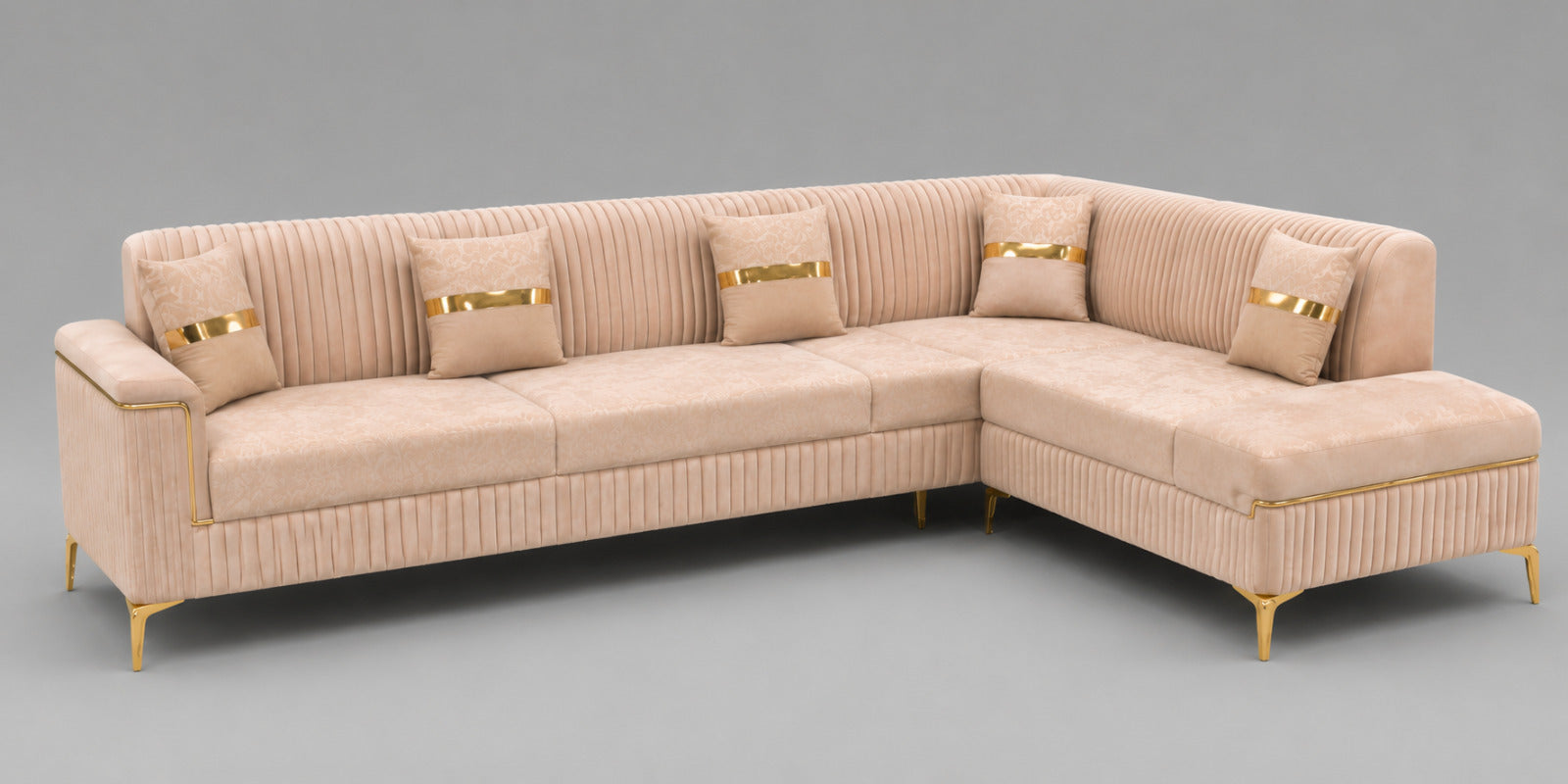 Royal Cream L-Shape Sofa Set