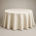 Ivory Diamond Pattern Round Table Linen