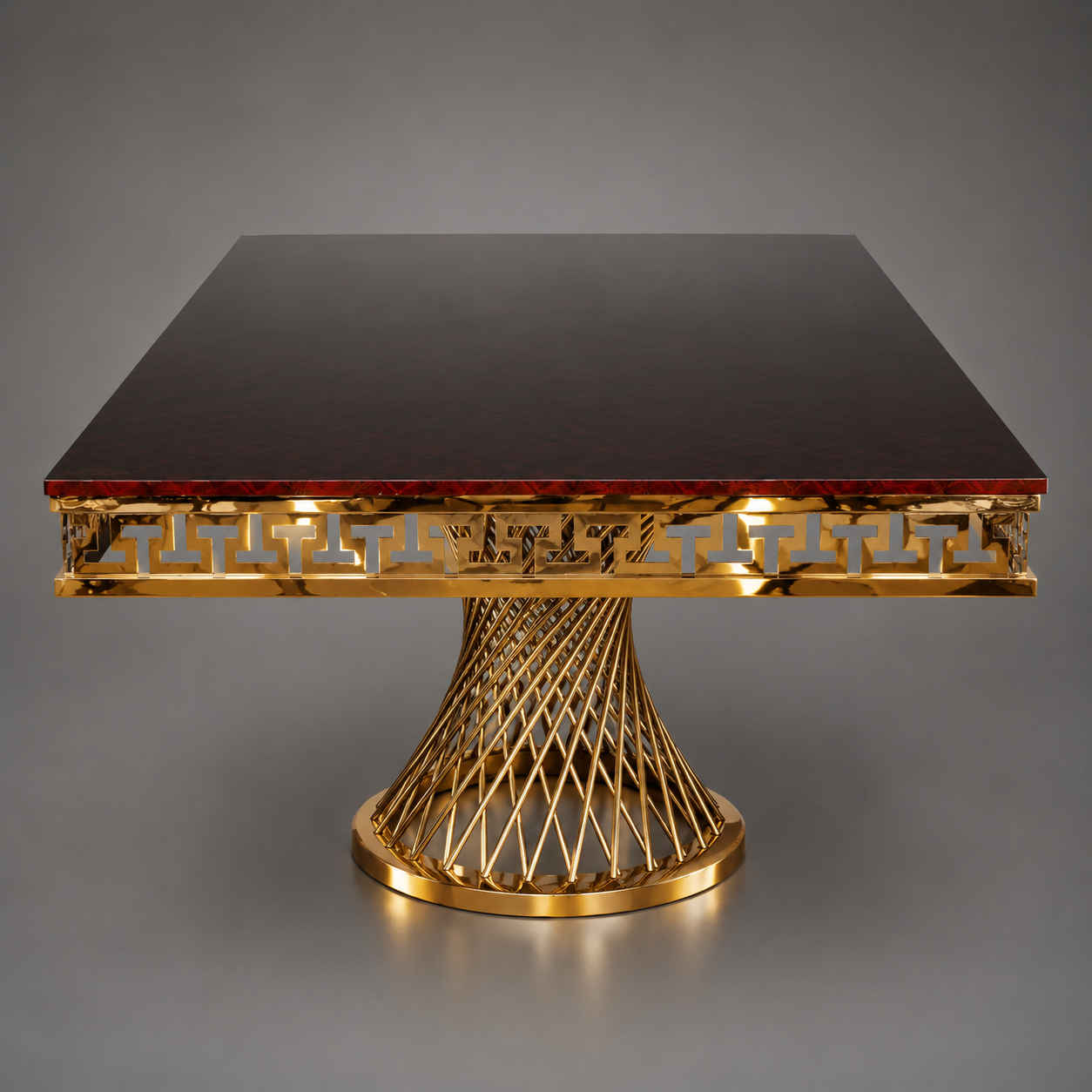 Greek Key Lattice Pedestal Dining Set