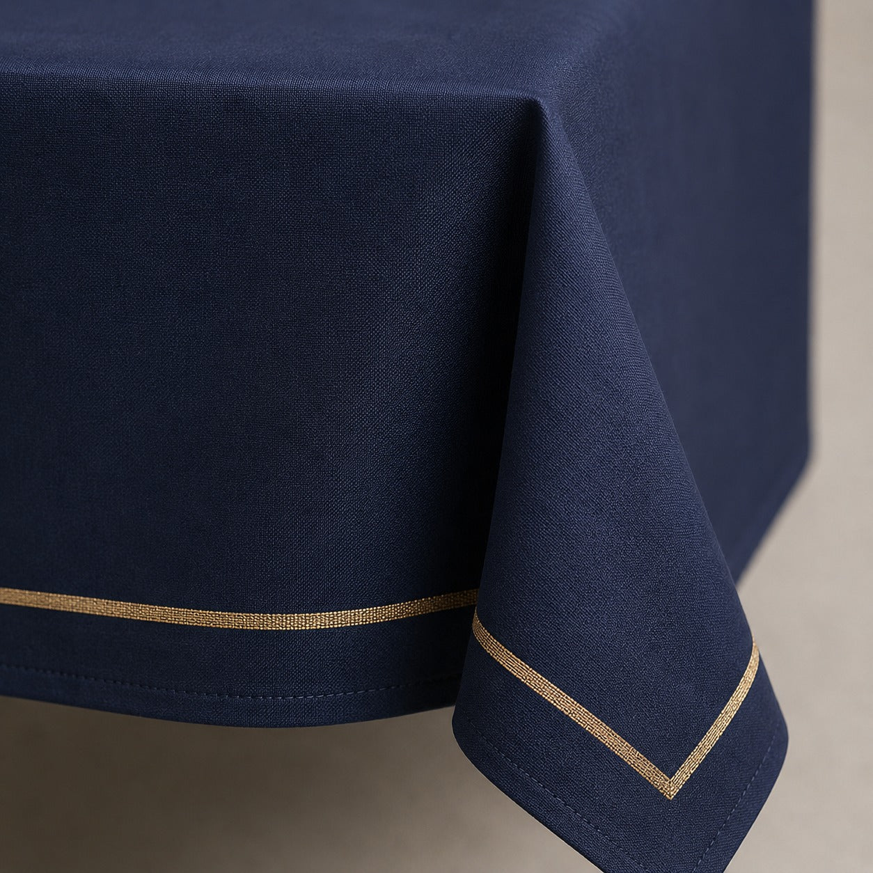 Navy Border Rectangular Table Linen