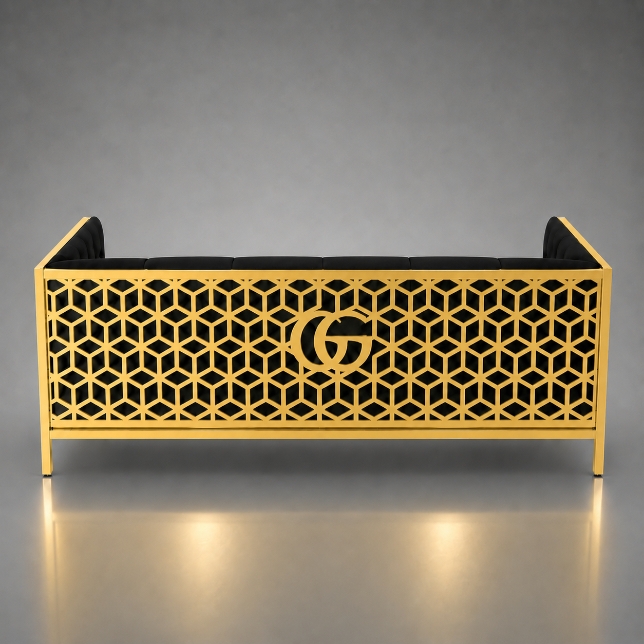 3D Isometric Cube Pattern  3 Seater Sofa