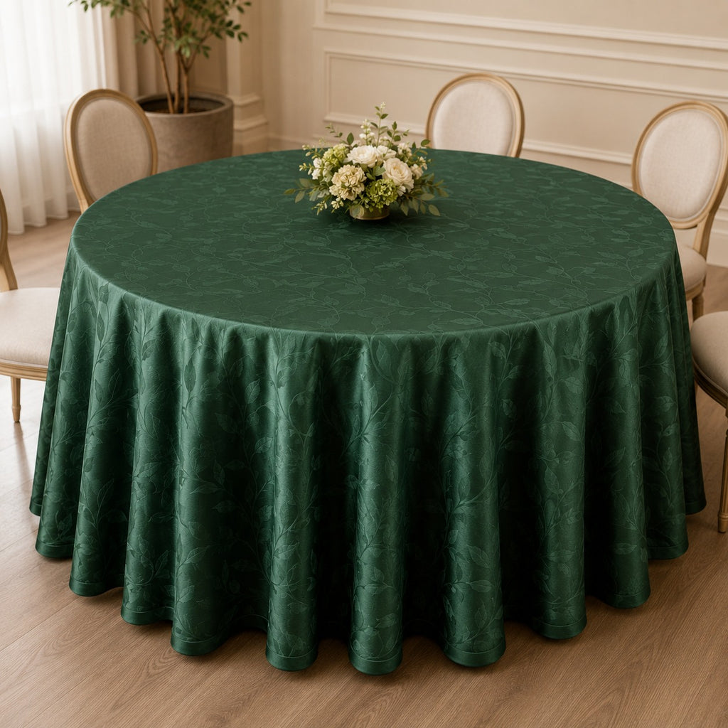 Royal Plum Jacquard Round Table Linen