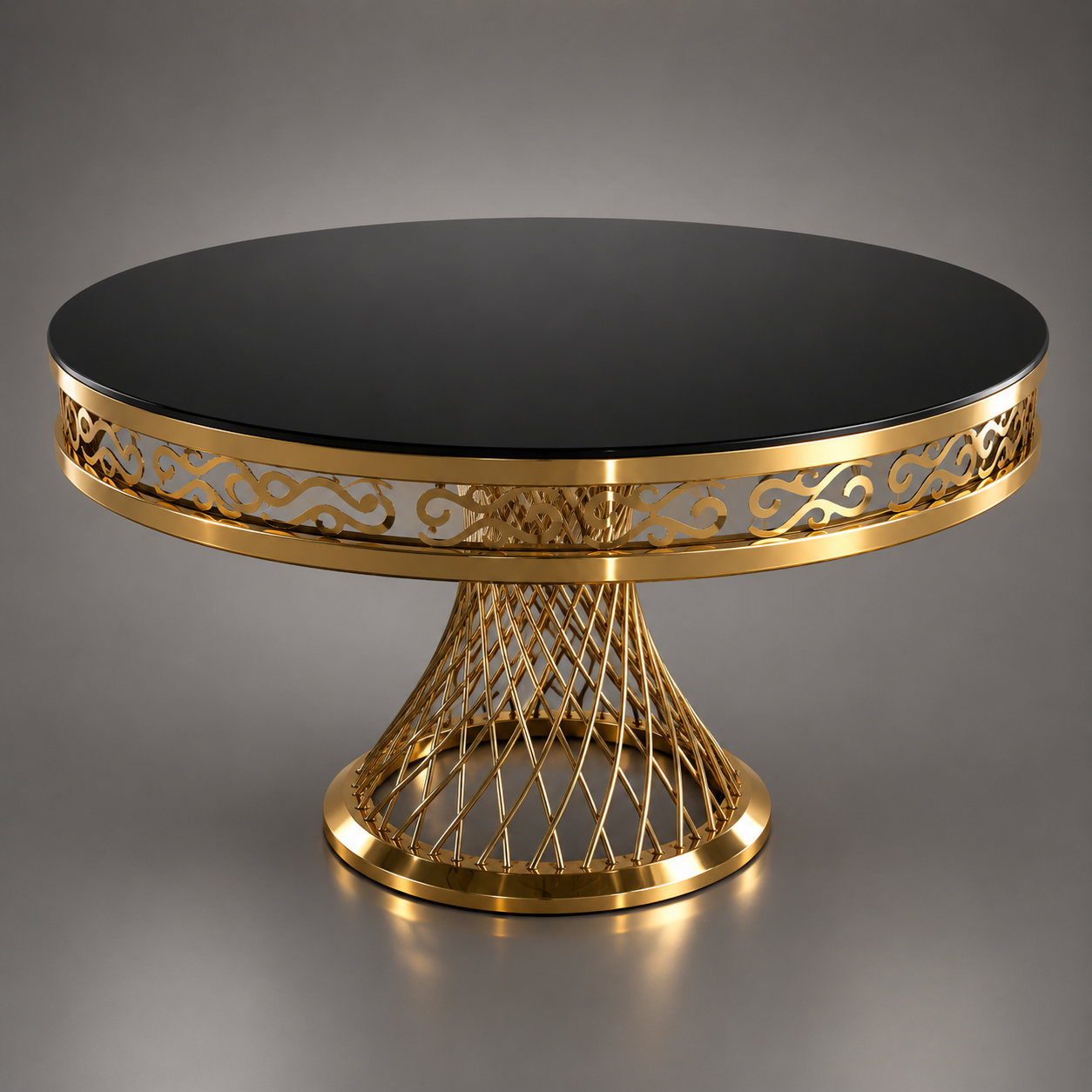 Glam Crown-Back Round Dining Set