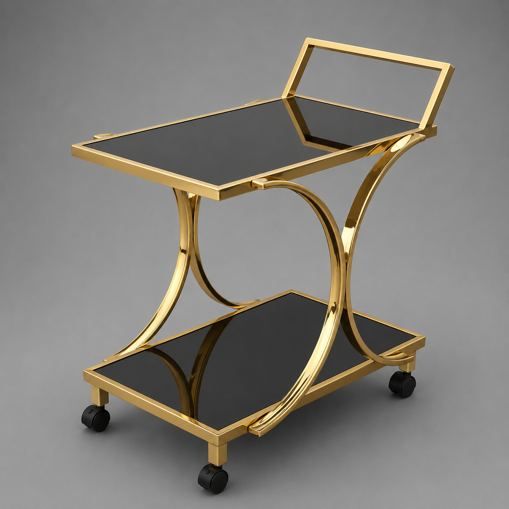 Modern Crescent Tea Trolley