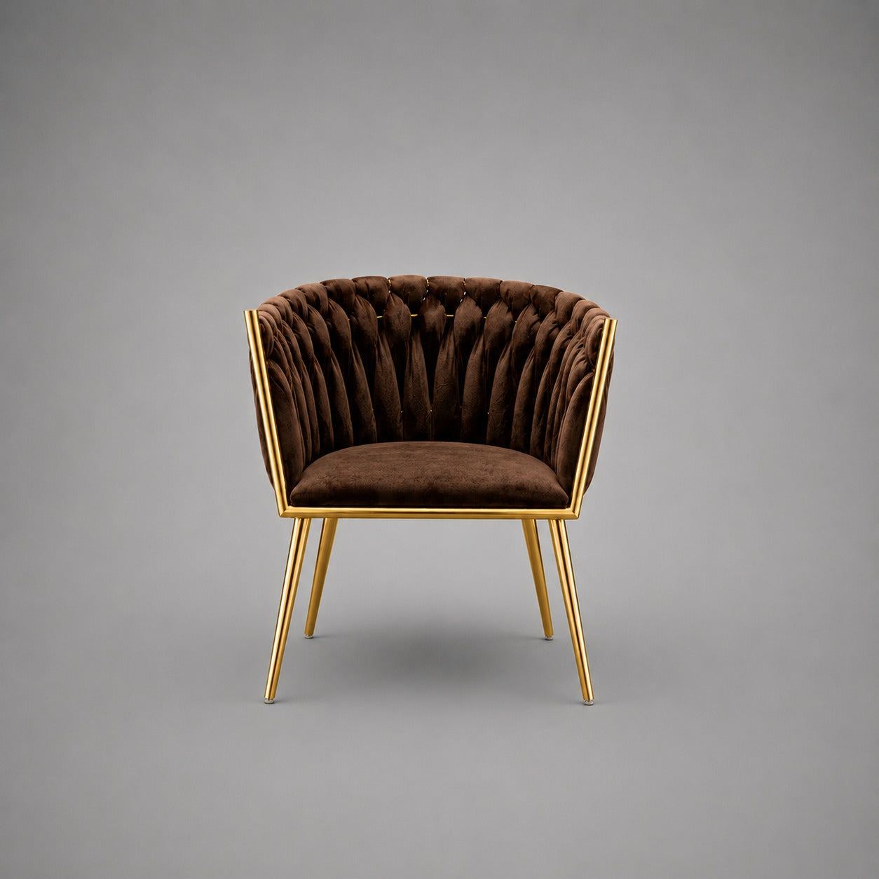 Luxe Barrel Dining Chair – Velvet & Gold Stainless Steel