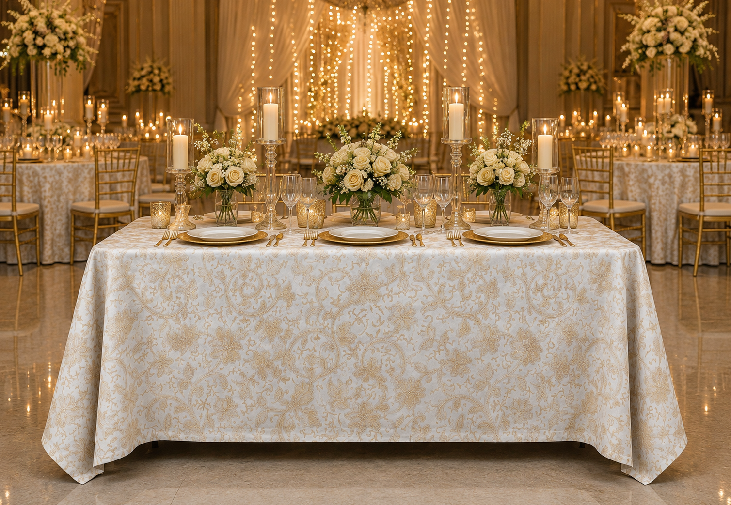 Ivory Floral Vine Table Linen