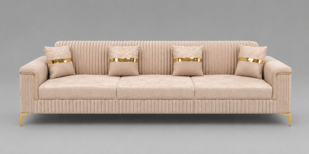 Royal Cream L-Shape Sofa Set