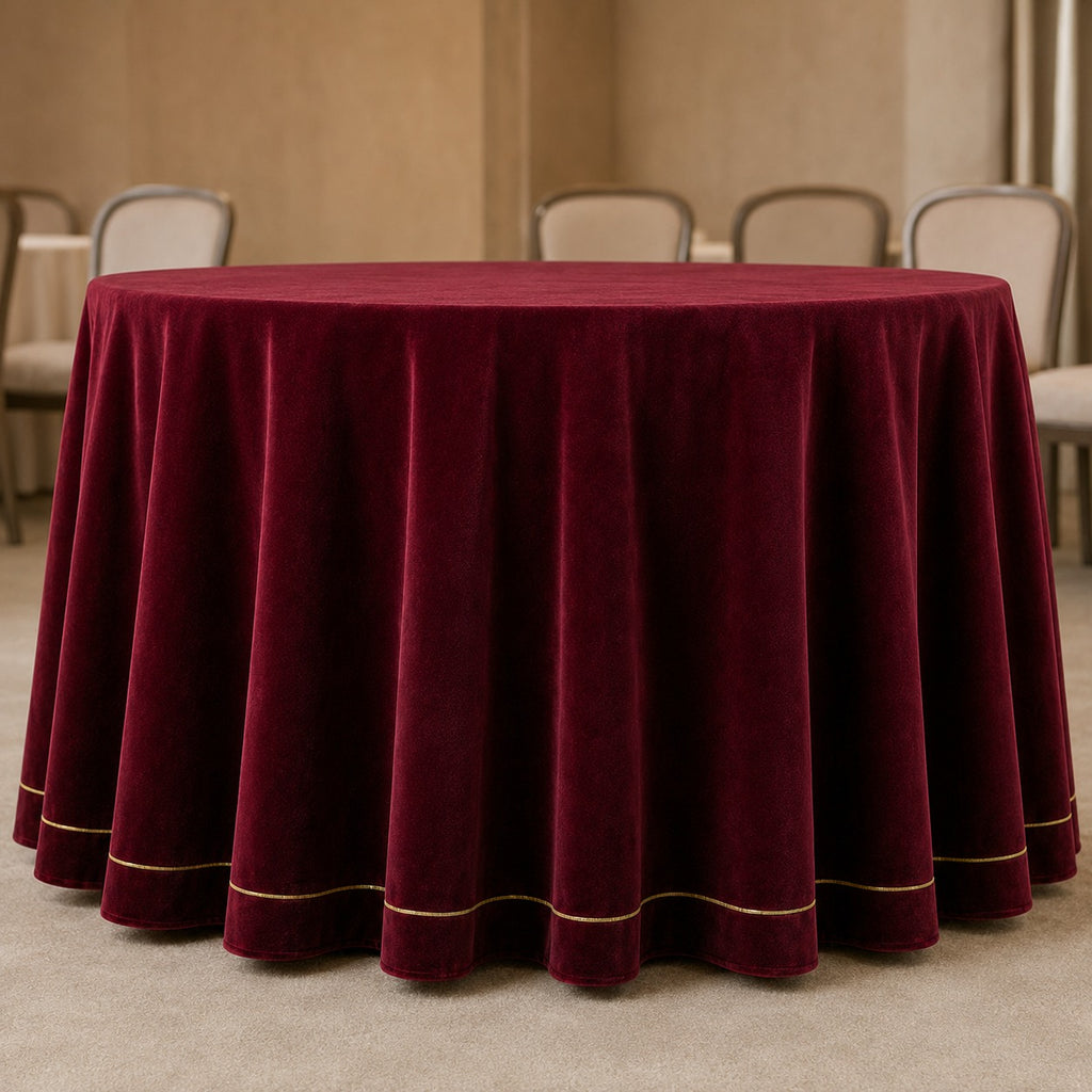 Burgundy Velvet Premium Table Linen