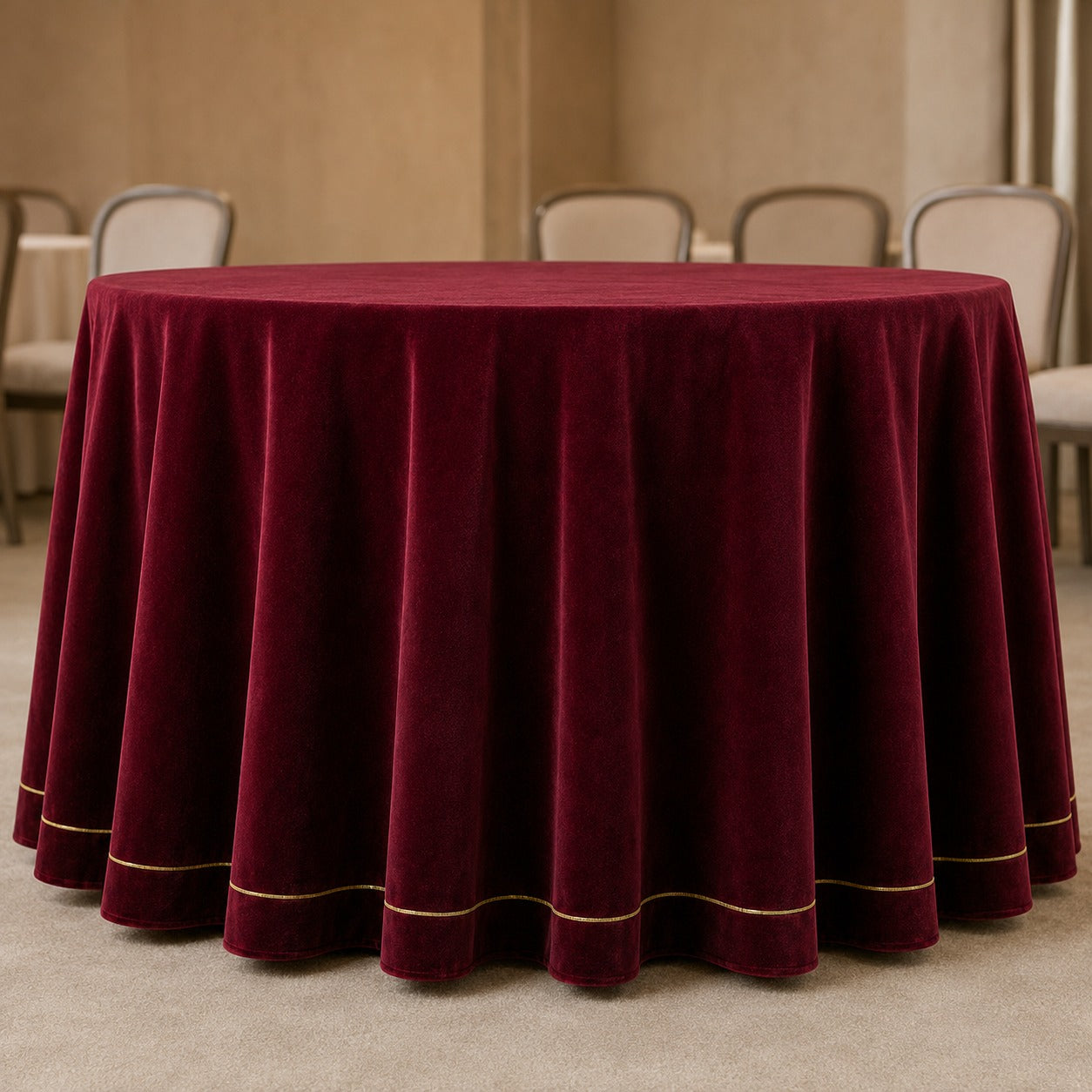 Burgundy Velvet Premium Table Linen