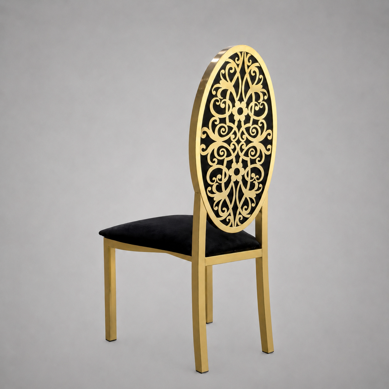 Luxury Gold & Black 6-Seater Dining Set
