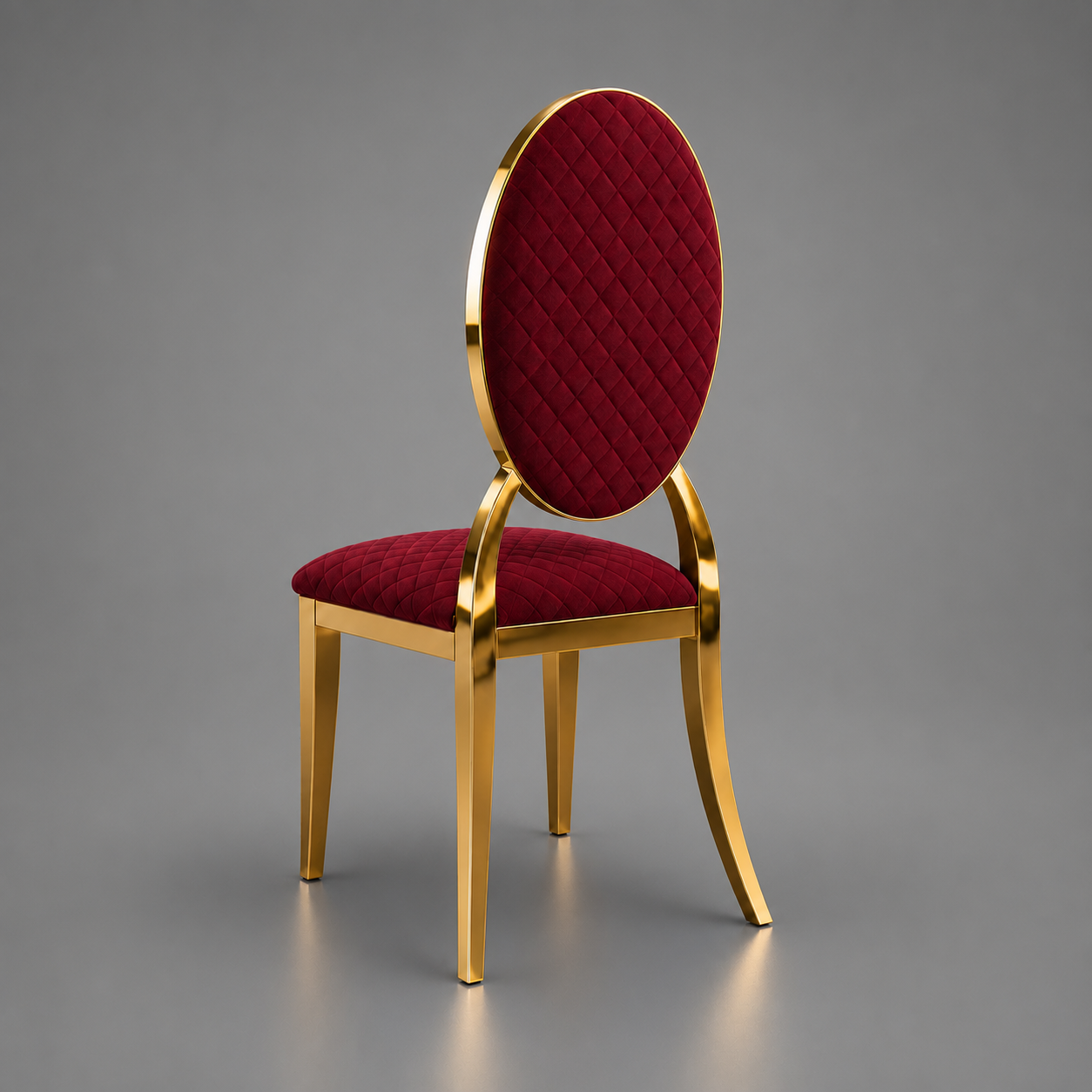 Luxury Red Velvet & Gold Dining Set