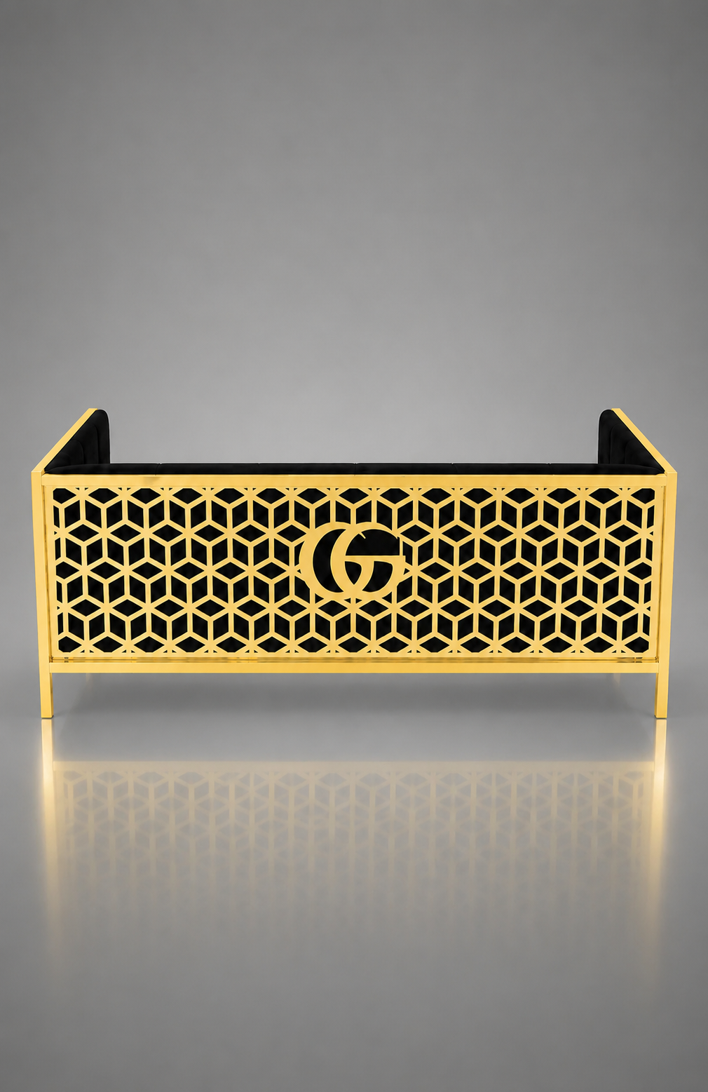 3D Isometric Cube Pattern Sofa