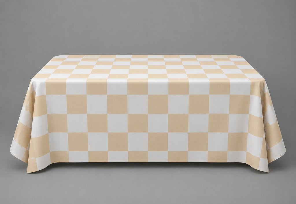 Ivory Check Banquet Table Linen