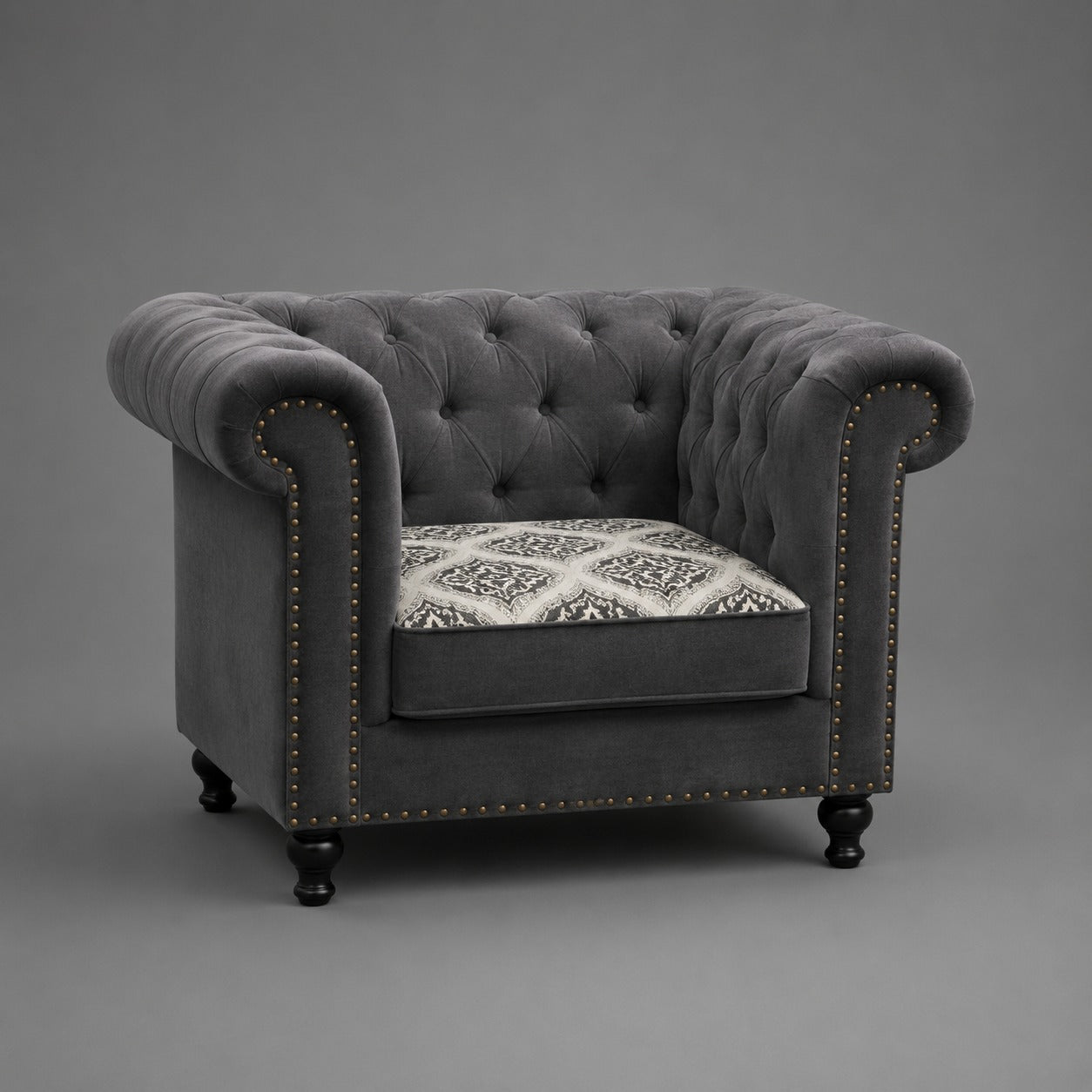 Chesterfield Grey Sofa Set