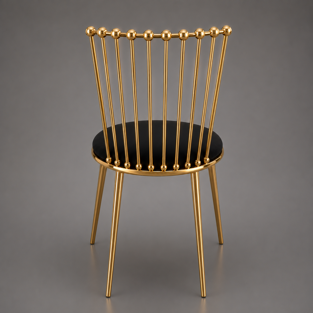 Glam Crown-Back Round Dining Set