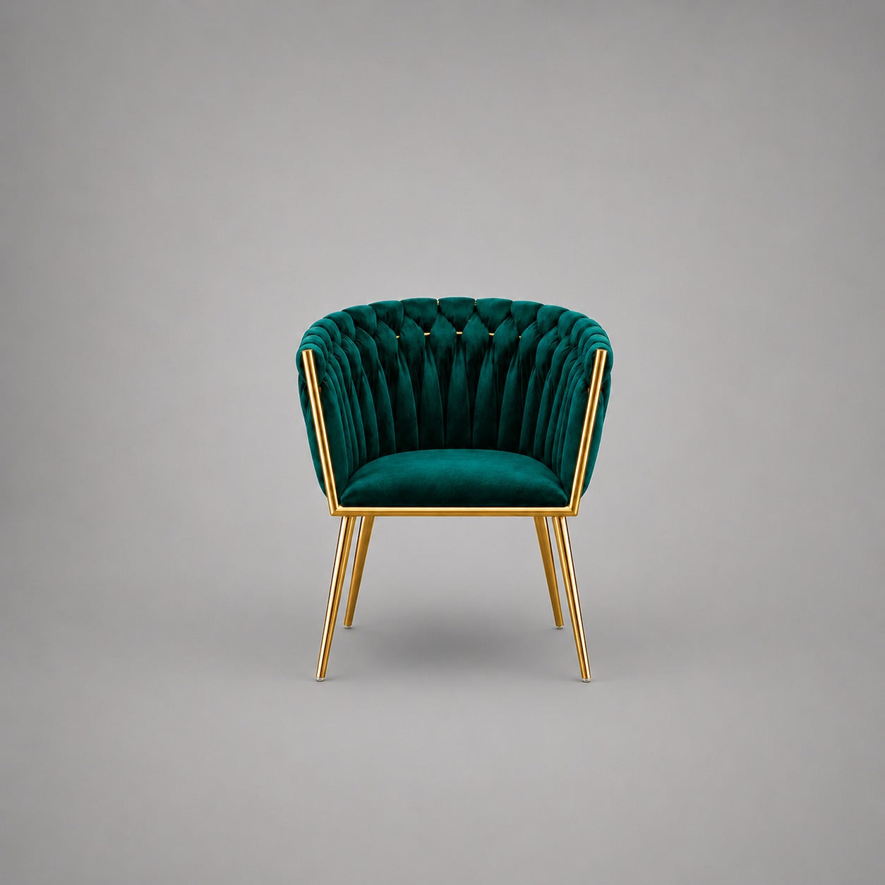Luxe Barrel Dining Chair – Velvet & Gold Stainless Steel