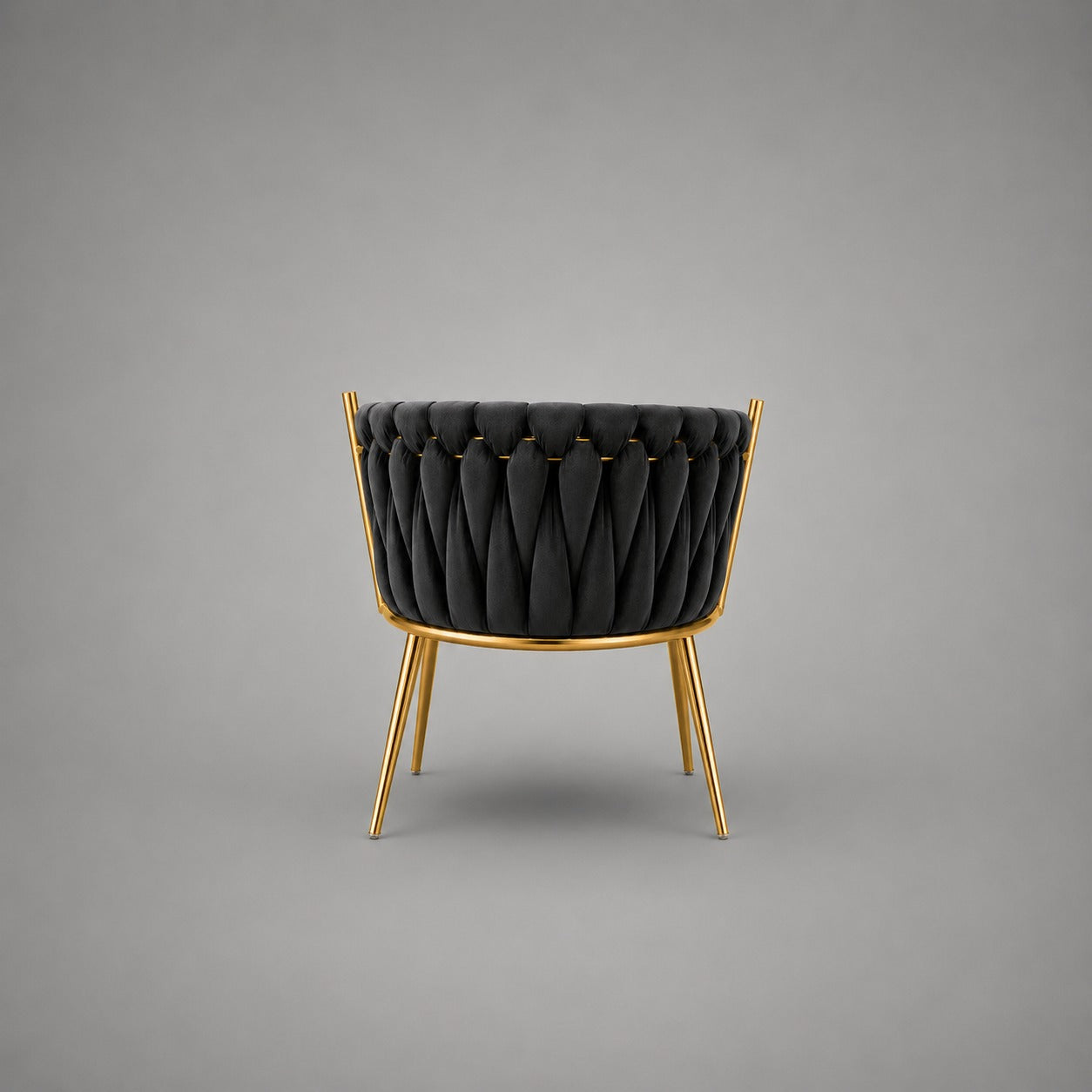 Luxe Barrel Dining Chair – Velvet & Gold Stainless Steel
