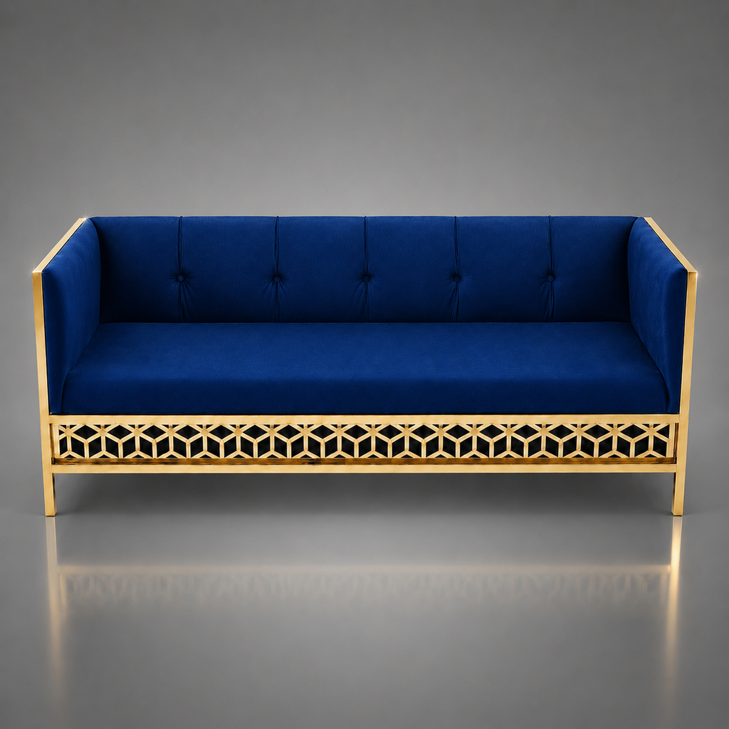 3D Isometric Cube Pattern Sofa