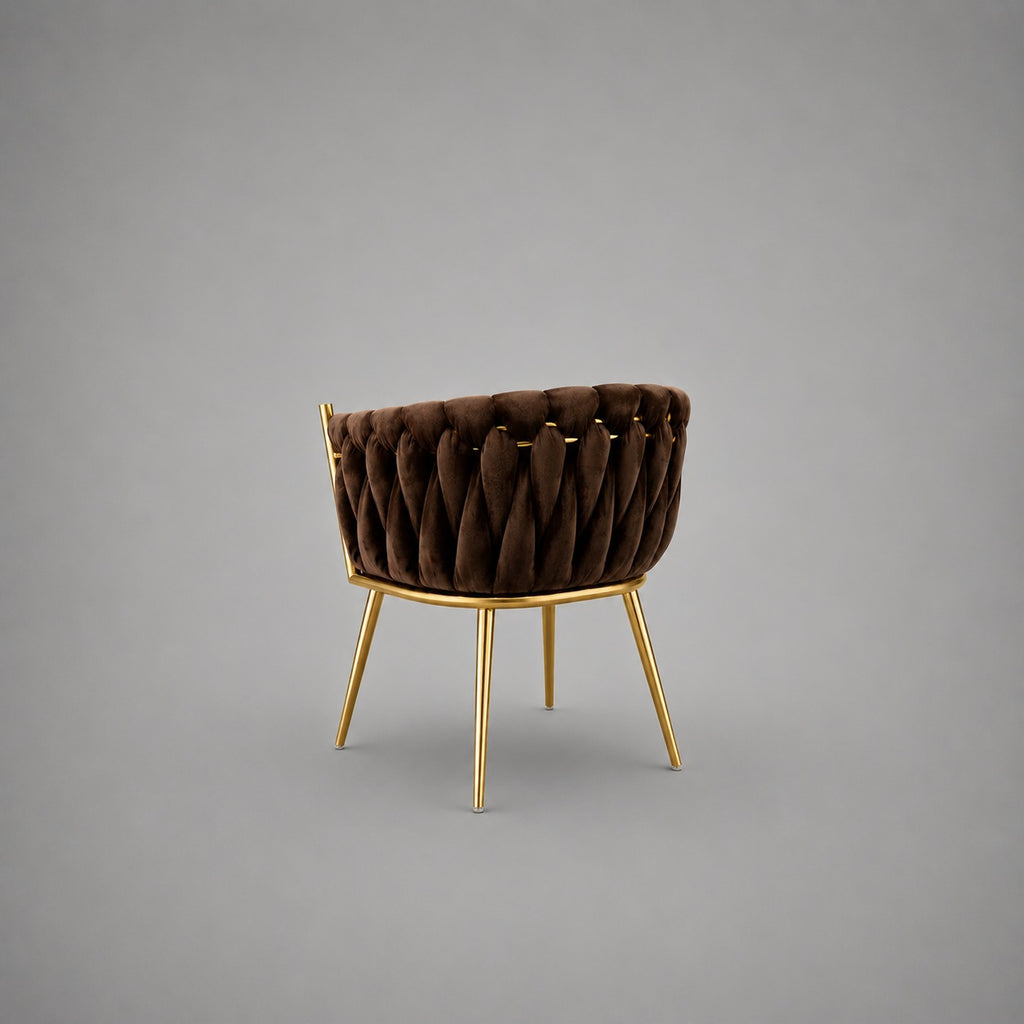 Luxe Barrel Dining Chair – Velvet & Gold Stainless Steel