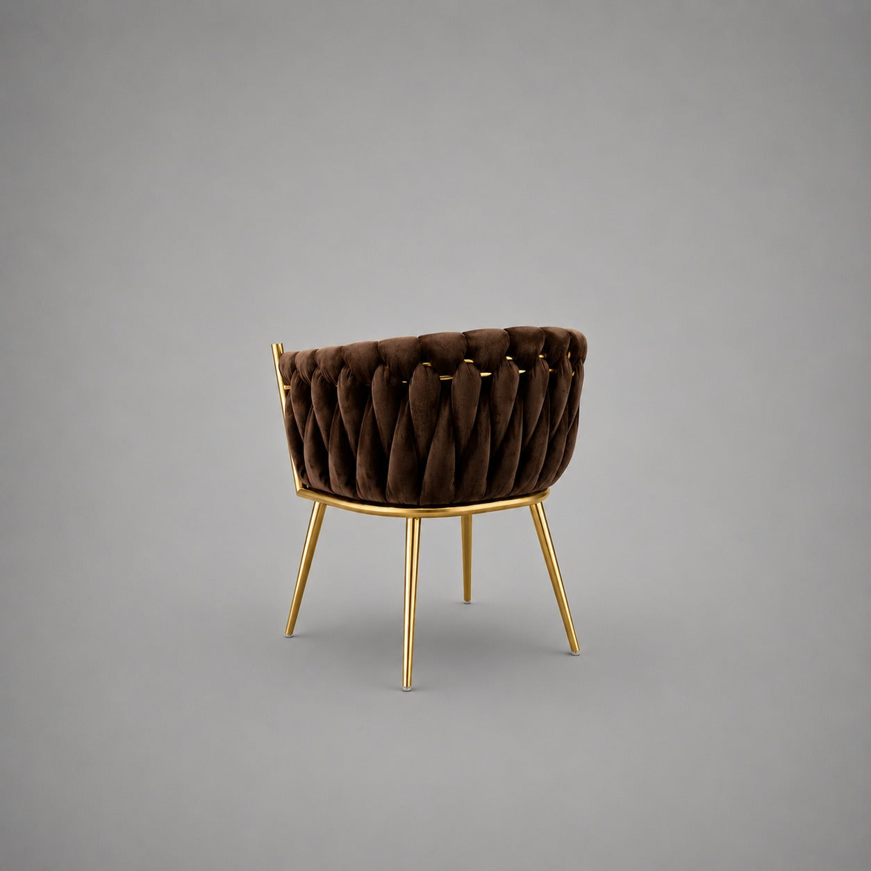 Luxe Barrel Dining Chair – Velvet & Gold Stainless Steel