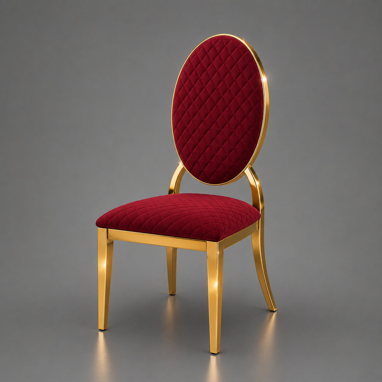 Luxury Red Velvet & Gold Dining Set