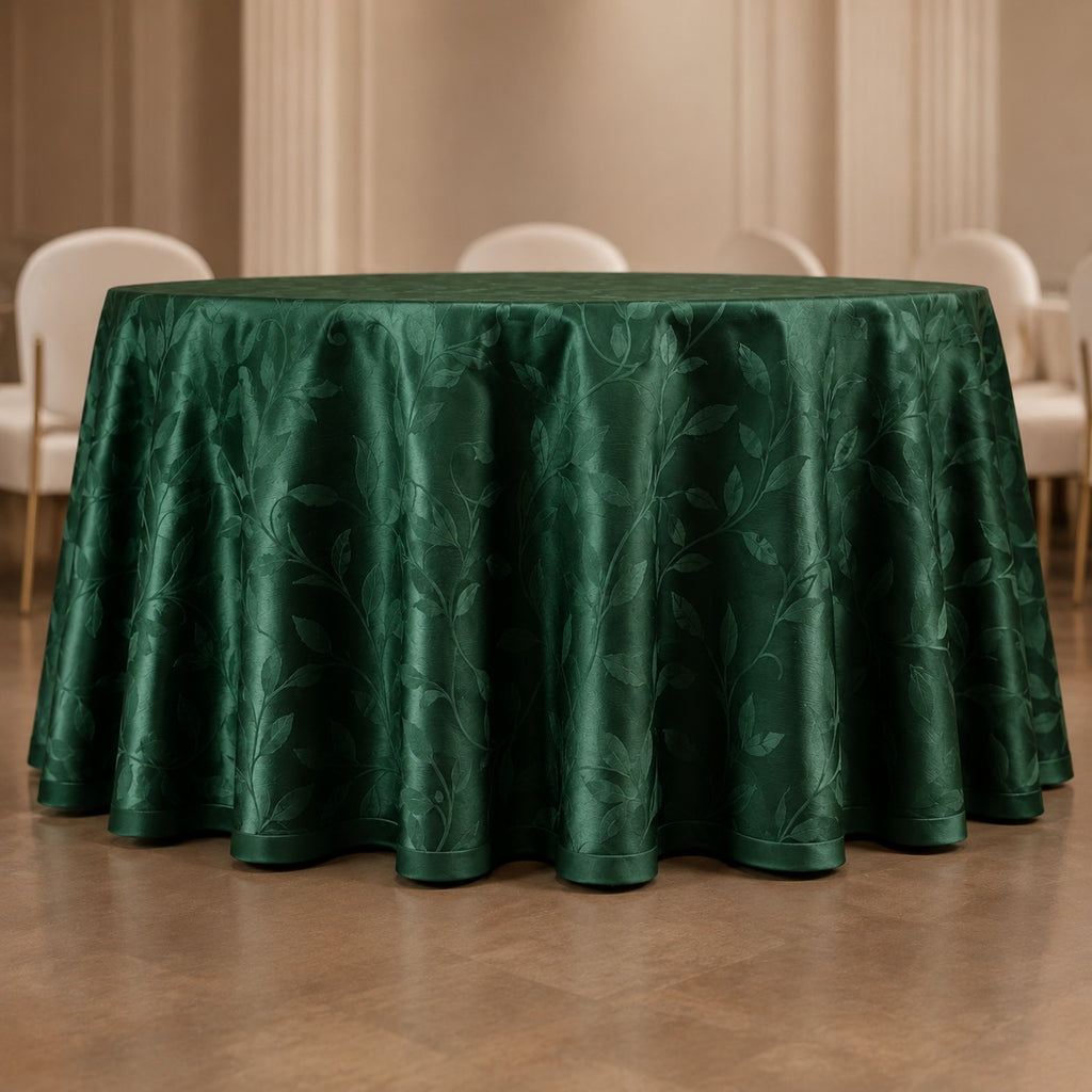 Royal Plum Jacquard Round Table Linen
