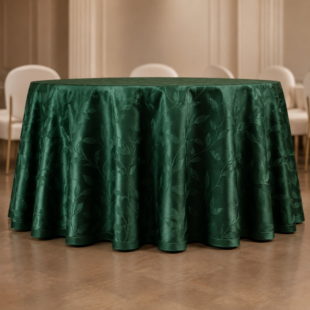 Royal Plum Jacquard Round Table Linen