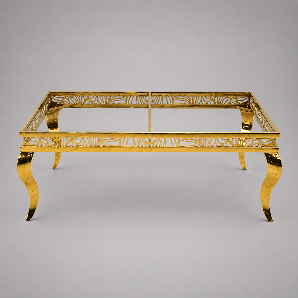 Luxury Gold Curved Rectangular Table