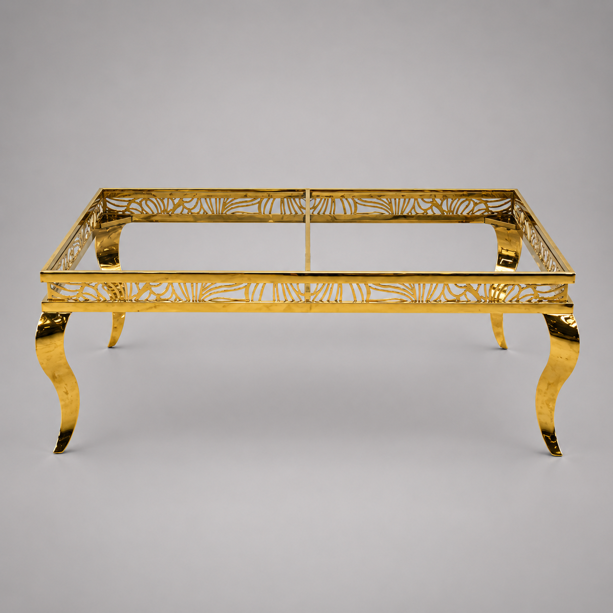 Luxury Gold Curved Rectangular Table