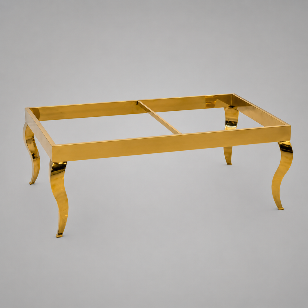 Luxury Gold Curved Rectangular Table
