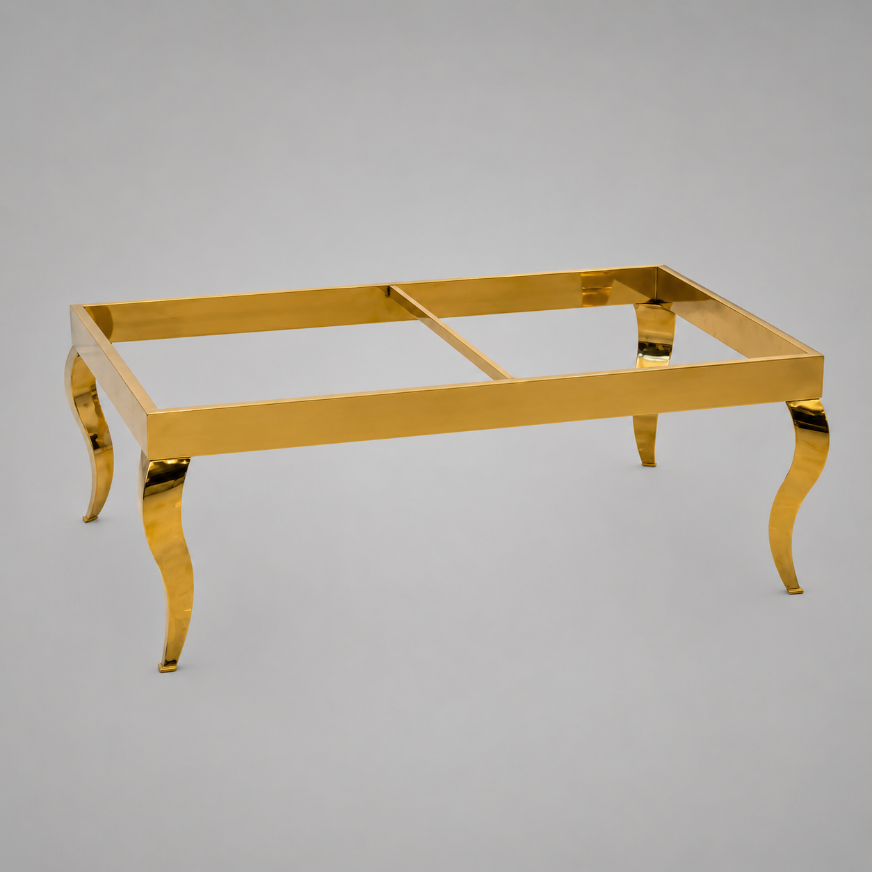 Luxury Gold Curved Rectangular Table