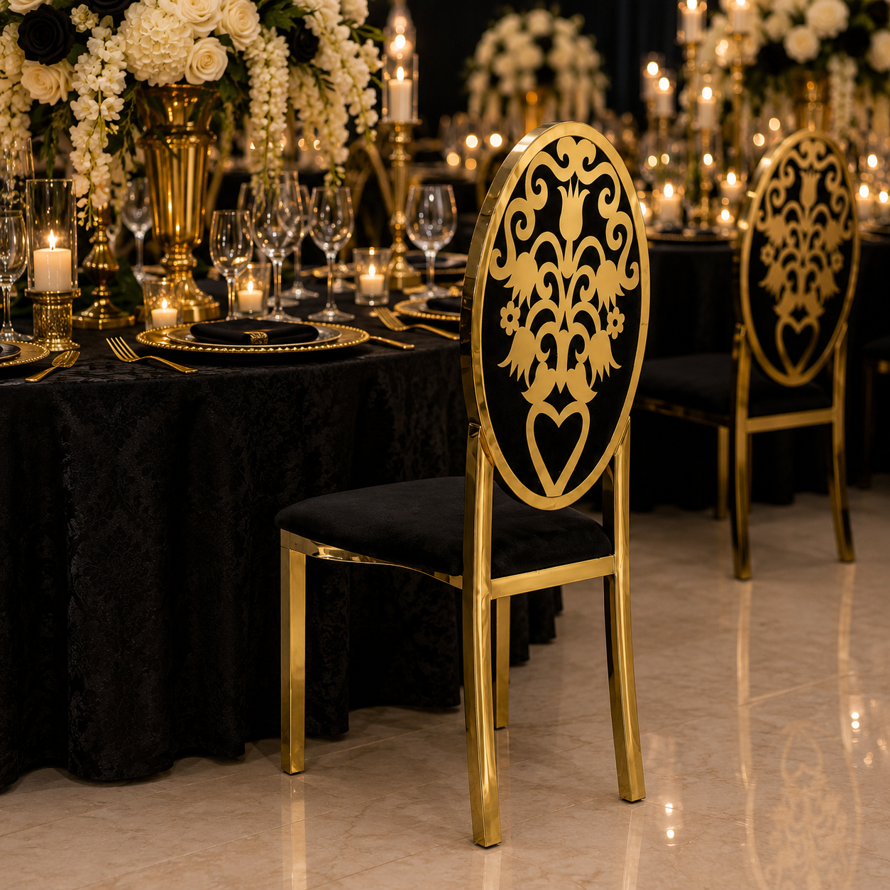 Oval-Back Dining Straight Banquet Chair