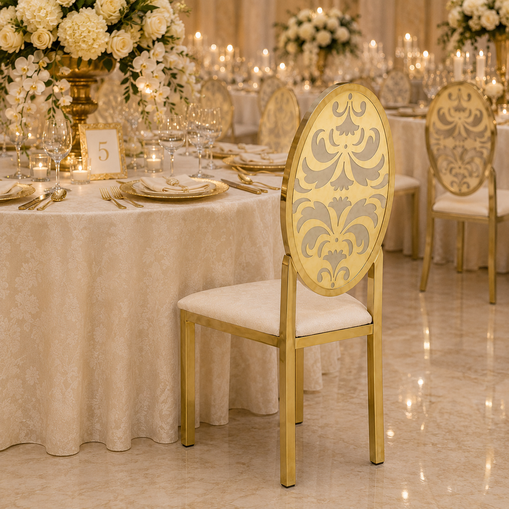 Oval-Back Dining Straight Banquet Chair