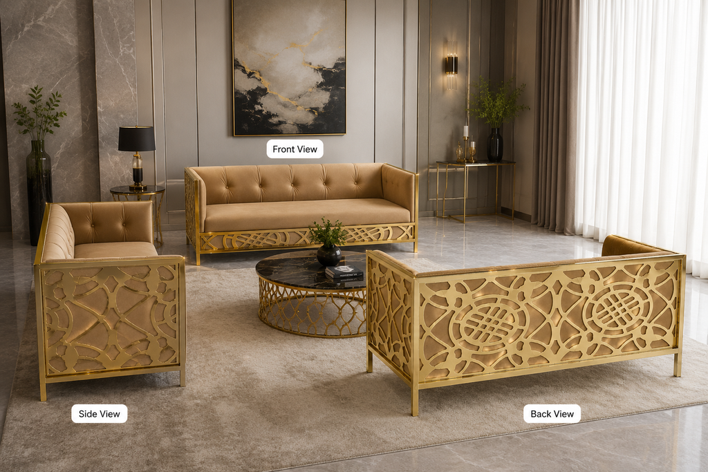 Central Grid Pattern Sofa