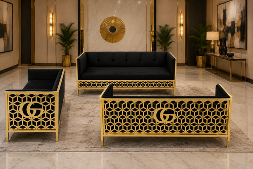 3D Isometric Cube Pattern Sofa