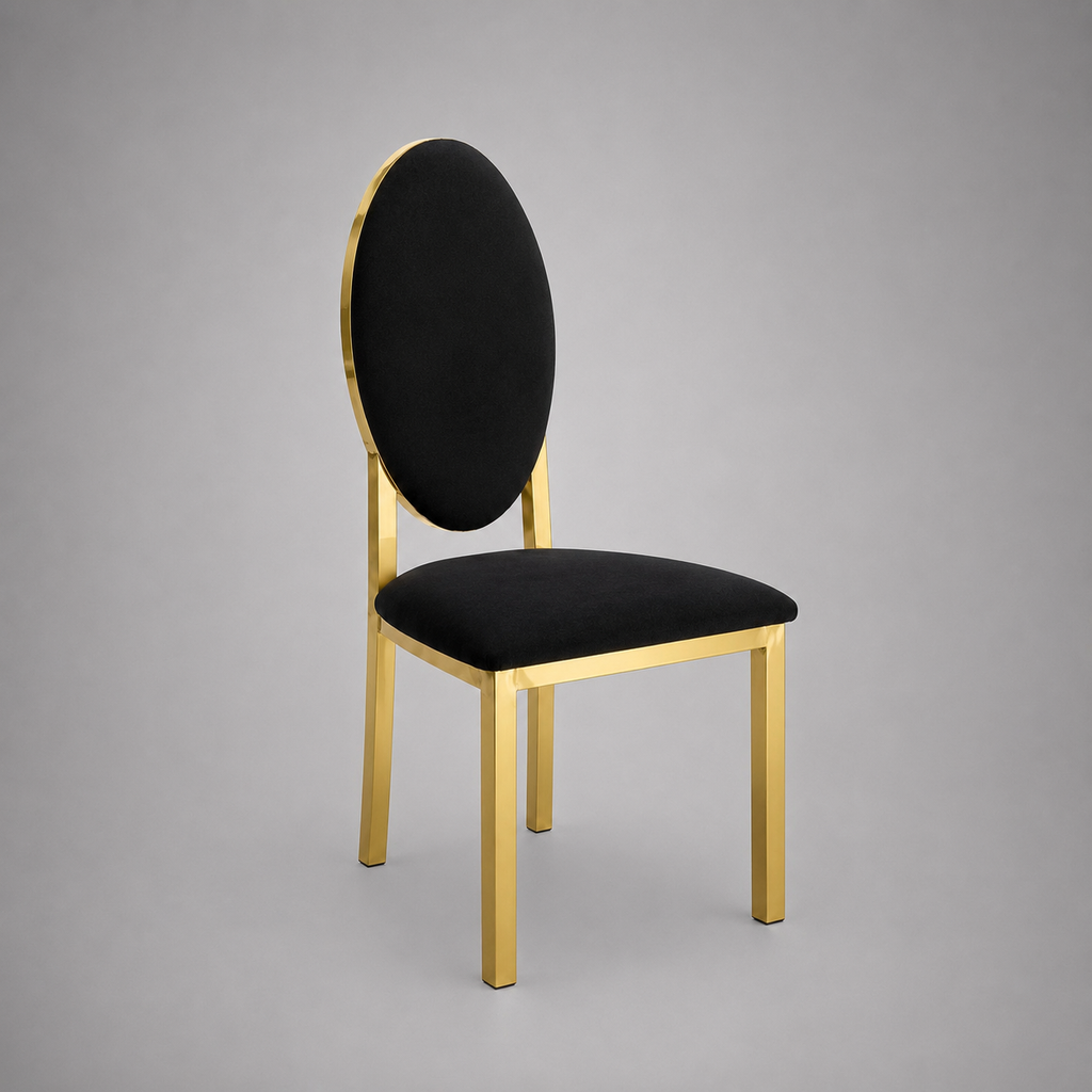 Luxury Gold & Black 6-Seater Dining Set
