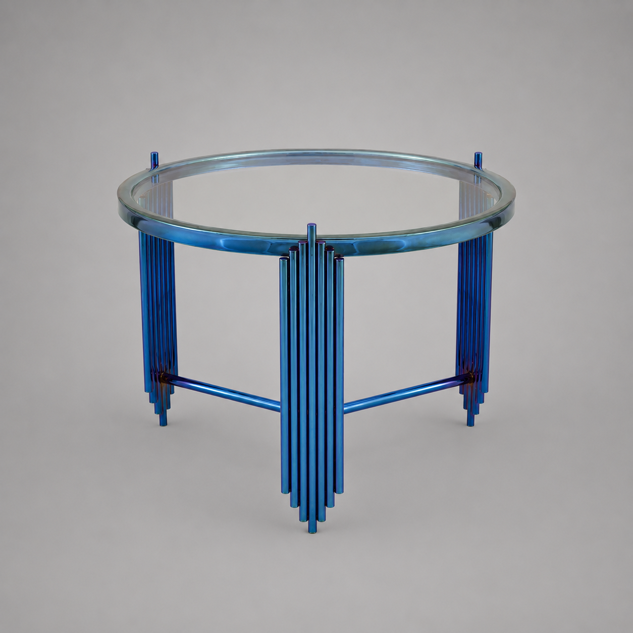 Royal Blue Round Accent Table