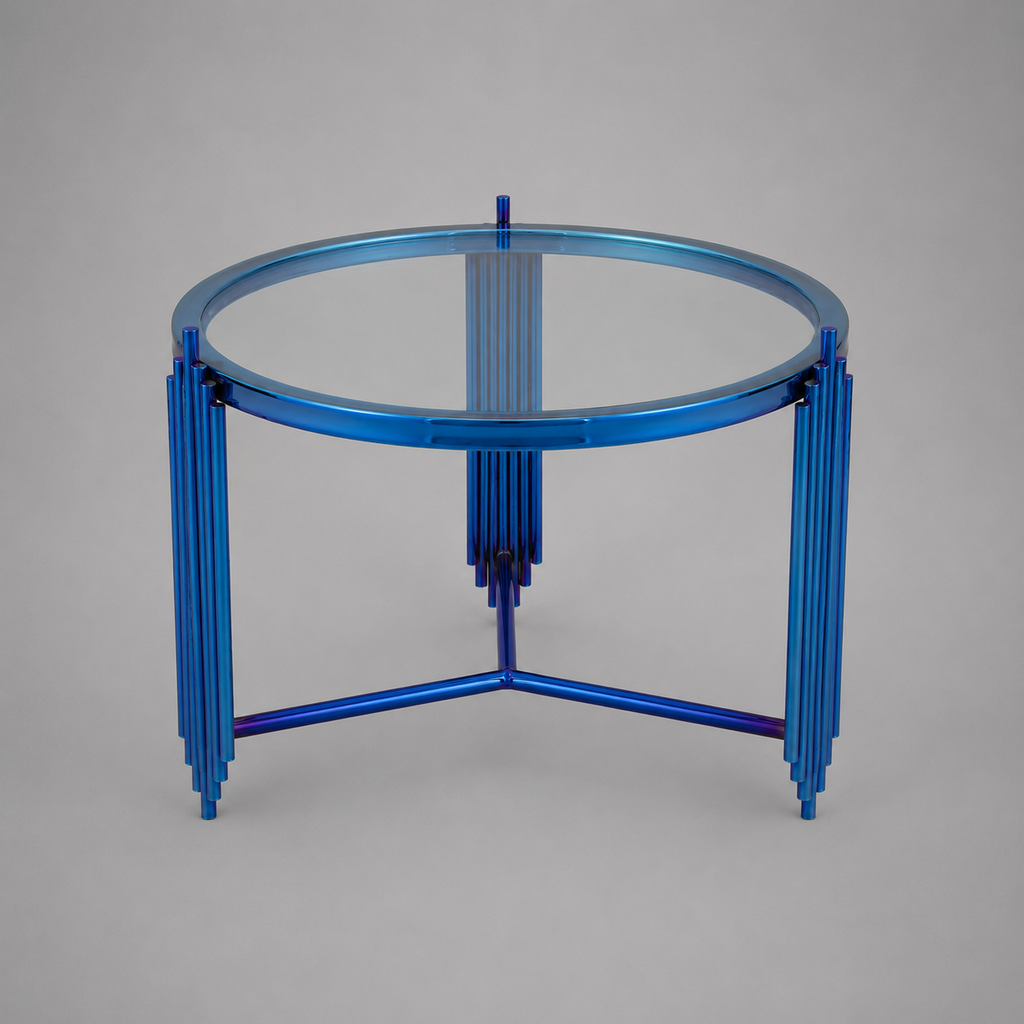 Royal Blue Round Accent Table
